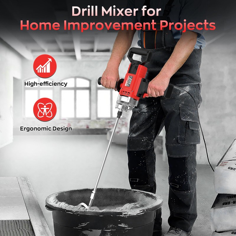 IMAYCC Drill Mixer,3200W 20A Concrete Mixer for Drill, 110V Corded