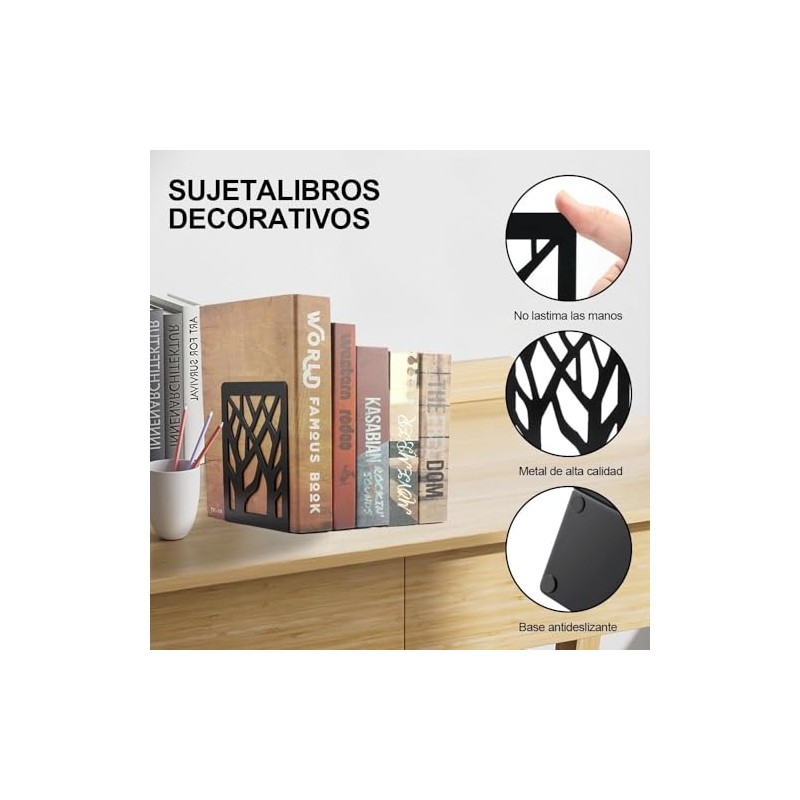 Sujetalibros De Metal, 3 Pares/6 Piezas Sujetalibros Extremos De Libro,Resistente