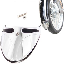 Lynlane Motorcycle Narrow Front Fender Tip Extension Skirt Trim for Harley Softail Sportster Dyna Super Glide (Chrome)