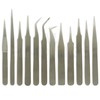 12 SS Tweezers coated steel set non magnetic craft jewellery