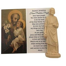 Westmon Works St Joseph The Home Protector Set with 4 Inch Statue and Holy Prayer Card Made in The USA