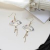 Just Follow Chinese Style Hollow Geometric Fan Tassel Earrings Oriental