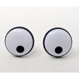Pair of Zim's 21mm Round Black and White Comical Cartoon Plastic Safety Eyes for Craft Amigurumi Dolls, Toys or Puppets (Pack of 6)