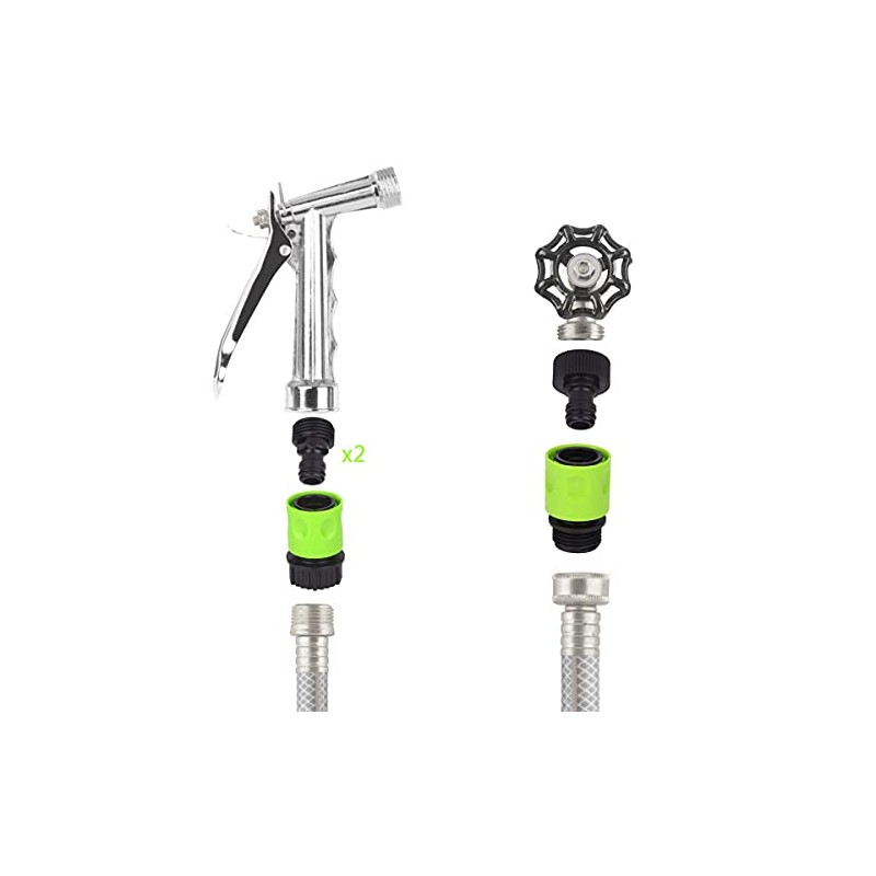 Set of 5 Complete Garden Hose Quick Connect Kit Plastic