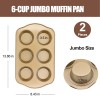 Nonstick Carbon Steel Jumbo Muffin Pans 6 Cup 2 Pack