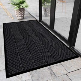 Front Door Mat,3'x4' Commercial Floor Mat Indoor Outdoor Entrance, Heavy Duty Welcome Mat, Rubber Backing Non Slip Doormat for Entryway, Large Entry Rug for Home Office Business Areas