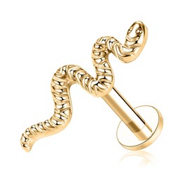 hengkaixuan Gold Labret Jewellery G23 Titanium Labret Studs 16G Lip Studs CZ / Opal Cartilage Earring Flatback Earring with Internal Thread Monroe Lip Helix Cartilage Conch Tragus Earring Piercing 6 8