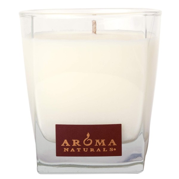 Aroma Naturals Peace Ruby Holiday Soy Square Glass Candle, Orange, Clove and Cinnamon, 6.8 Ounce