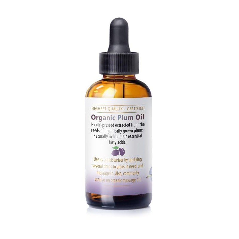 Nuvia Organics Plum Oil - USDA Certified Organic, Cold Pressed,
