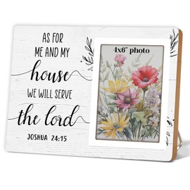 Itsoly Religious Scripture Picture Frames, Christian Gifts Photo Frame, Bible Verse Gifts For Women Christian,As For Me And My House We Will Serve The Lord Joshua 24:15 Picture Photo Frame12P105