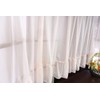 Straight lace curtain for bay window pinstripe pastel orange width