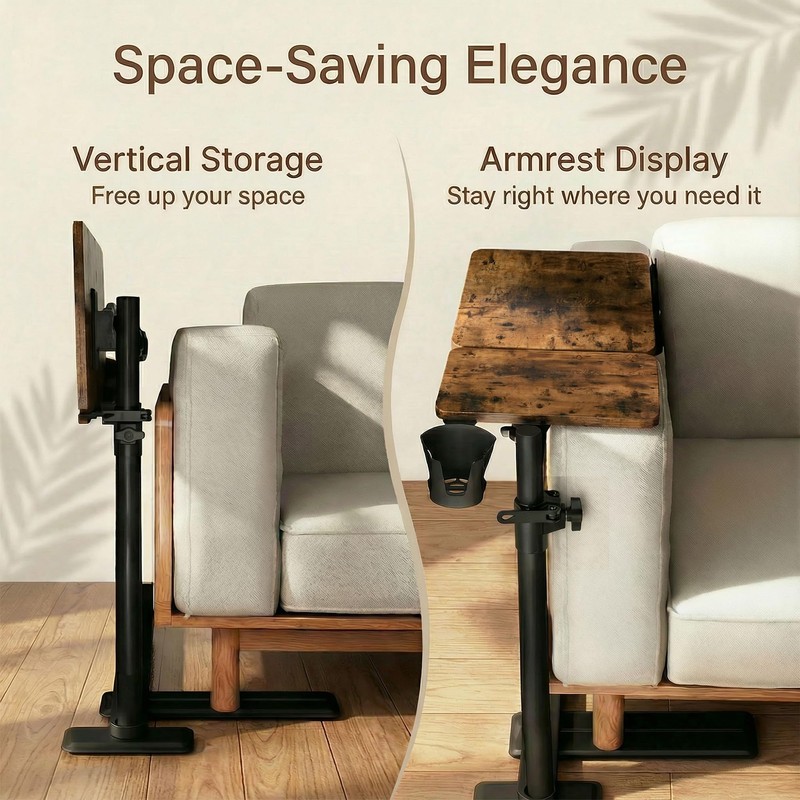 Swivel Table for Recliner Chair with Tilting Top, Adjustable Laptop