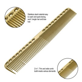 Petyoung Professional Hair Combs Aerospace Aviation Aluminum Metal Cutting Comb Salon Comb,Hairdressing Comb,Master Barber Comb for Cutting and Hair Styling