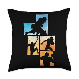 American Football Cleats Men Offensive Line Season American Football Player Team Throw Pillow, 18x18, Multicolor