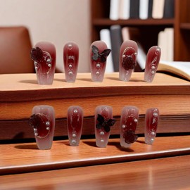 Press on nails,JC Handcrafted Press On Nails Kit, Short Length Nail Press Ons, Durable, Easy Application, Stylish Impress Press On Nails,Perfect for Daily Wear & Special Occasions (F3, M)