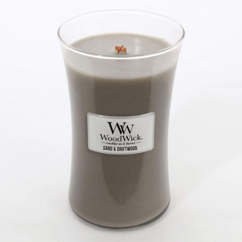 WoodWick Sand Driftwood 22oz Large Jar Candle Burns 180 Hours