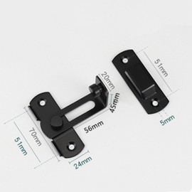 Barn Door Lock, 90 Degree Stainless Steel Latch Hasp Bending Latch Buckle Bolt Barn Sliding Lock Barrel Bolt with Screws for Doors and Windows 4PCS