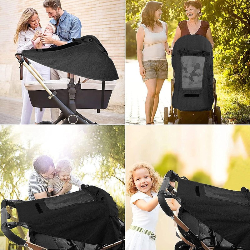 Baby Stroller Universal UPF 50+ Sun Protector Shade Blackout Cover