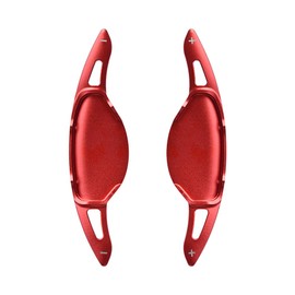 KUNIO 2PCS Aluminum Alloy Steering Wheel Shift Paddle Extended Shifter Trim Cover Fit for Nissan Altima Kicks 2024 Teana X-Trail Qashqai Infiniti QX50 QX55 Interior Decoration Accessories Red