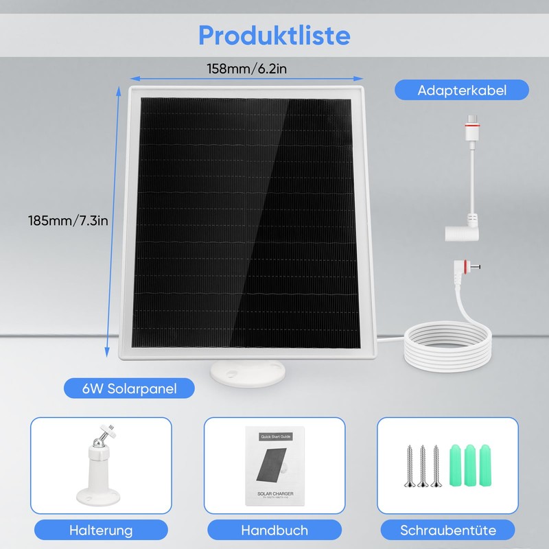 HISUEKIG Surveillance Camera Solar Power Charger, Camera Solar Panel 360°