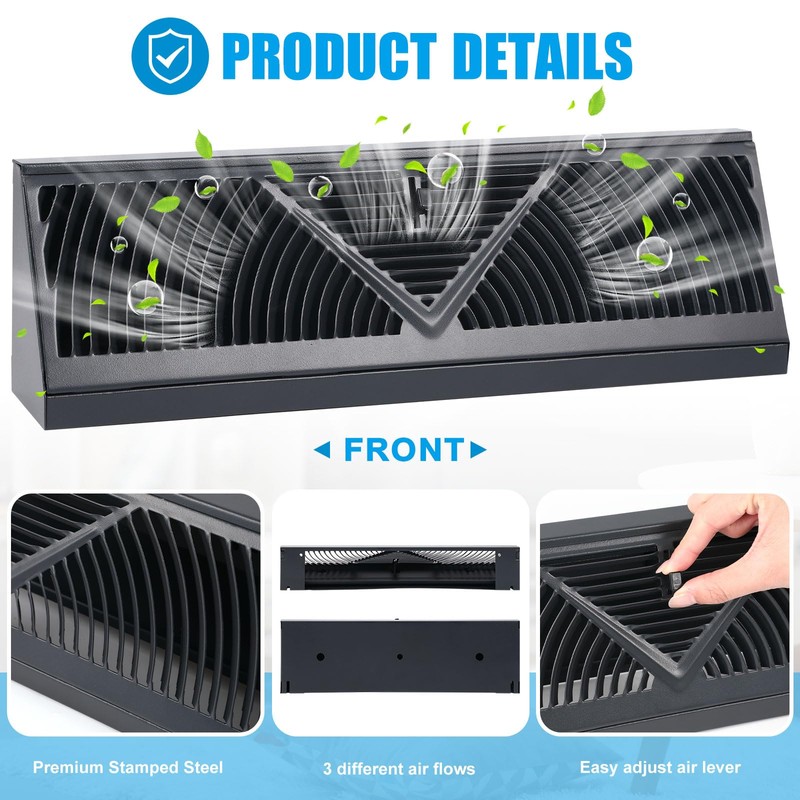 Yaocom 10 Pack Baseboard Register Vent 15 Inch Duct Opening