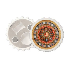 Tibetan 8 Auspicious Symbol Magnetic Bottle Cap Opener Fridge Magnet Buddhist om