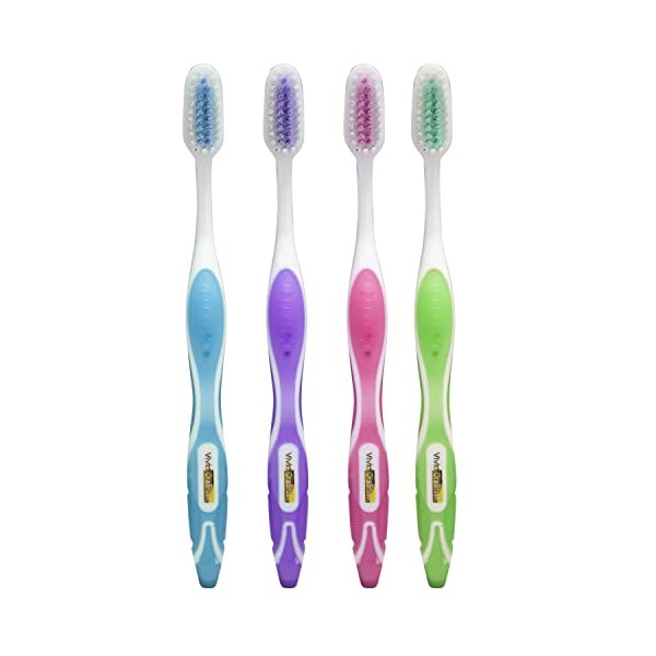 Nylon Filament Toothbrush, Softer Bristles, OraBrush SmartKleen Toothbrush, Pack of 12, by Vivid