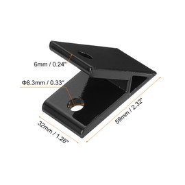 sourcing map 2Set 45 Degree Angle Aluminum Profile Corner Bracket, Corner Brace Joint Connectors for 4040 Series with Bolts Nuts (Black)