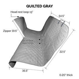 Furhaven Universal Water-Resistant Quilted Hammock-Style Backseat or Cargo Area Protector - Gray, One Size