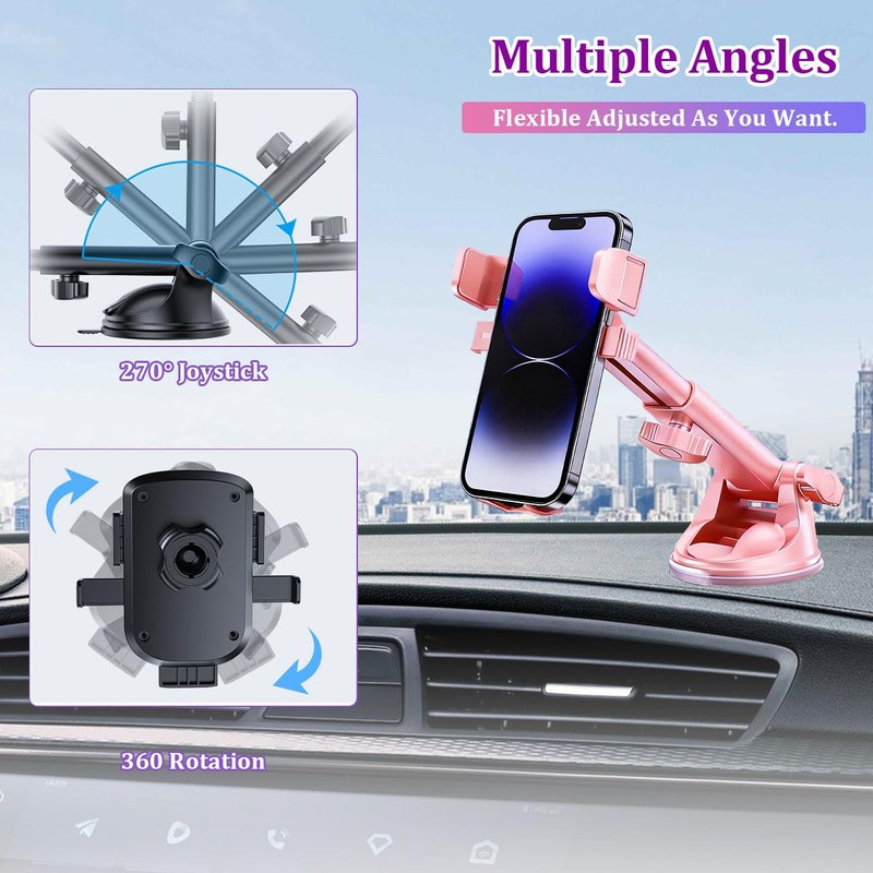 Dashboard Windshield Air Vent Phone Holder, Pink Style 1