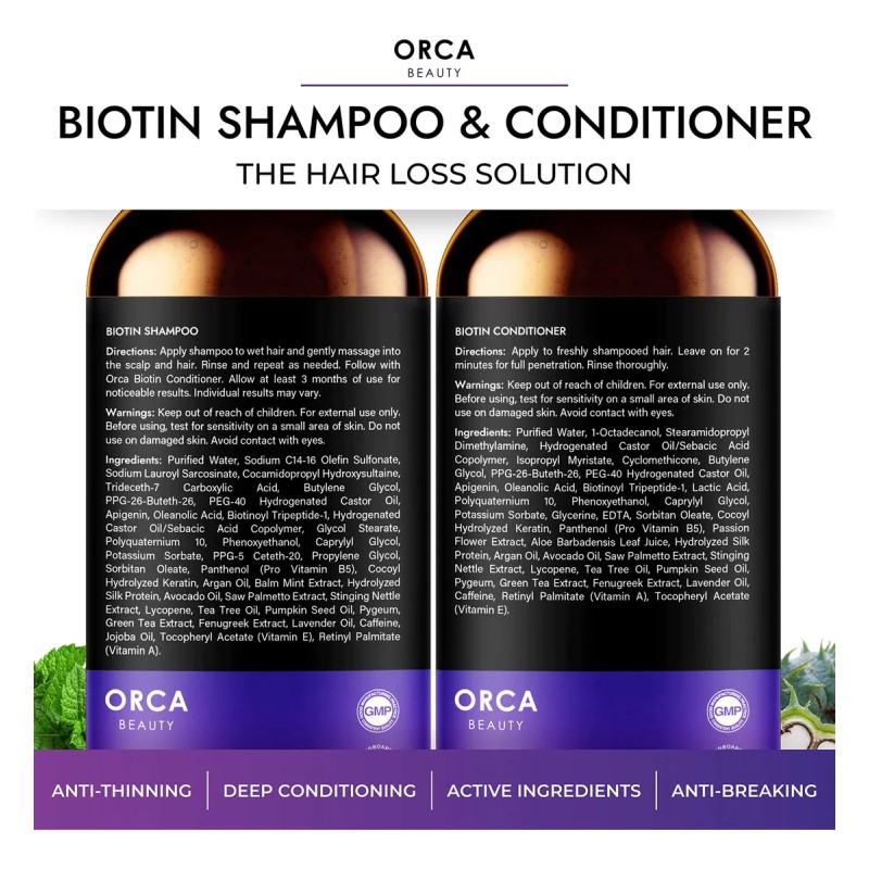 Set De Champú Y Acondicionador Con Biotina Para Adelgazar El