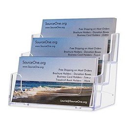 3 Pocket Premium Clear Acrylic Business Card Holder (1 Pack)