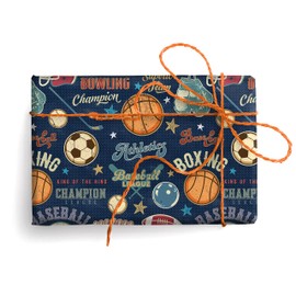 ARKRAFT Wrapping Paper 3 Sheets Format 90 x 65 cm FSC Product Plastic-Free Packaging Sports Design (18-9227)