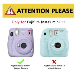 MUZIRI KINOKOO Fuji Instax Mini 11 Case, Mini 11 Accessories Bundle Fuji Instax Mini 11 Protective Case with Useful Accessories Camera Bag Kit, 6 Filter Lens and Selfie Lens-Pink