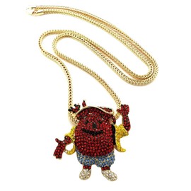 HIP HOP ICED KOOL AID PENDANT & 4mm/36" FRANCO CHAIN NECKLACE