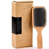 pfefe Wooden Paddle Hair Brush - Square Detangling Reducing Breakage
