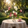 Faux Silk Peonies Artificial Flowers (4, Old Rose White)