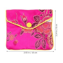 Bolsas Pequeñas Para Joyería Bolsa Organizadora De Viaje De Brocado Bordado Con Cierre De Botón 10 Piezas Para Anillos Collares Y Aretes Compactas Y L