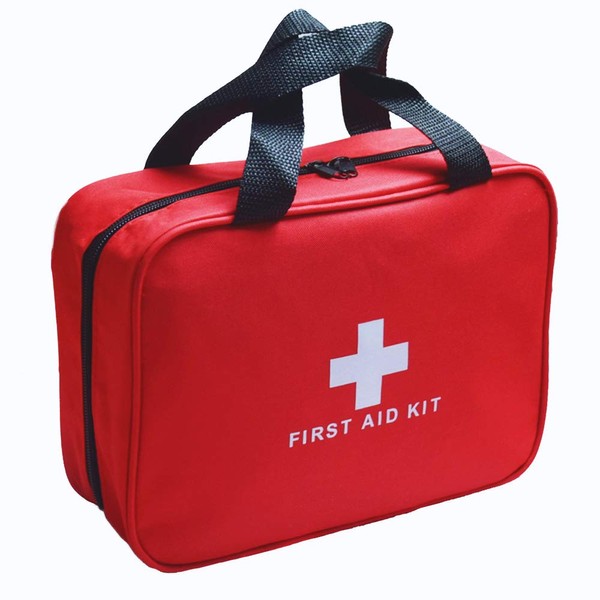 MTGHYARE Red First Aid Kit Bag Empty, Empty Travel First Aid Bag Storage Compact Survival Medicine Bag for Home Office Car Businesses Camping Kitchen Sport Outdoors