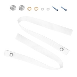 Dickno - 2 correas para puerta de RV, correa de seguridad larga para puerta corredera de 18 pulgadas con 4 botones a presión, correa de cierre universal, accesorios para caravana, escalera de barco, puerta de bolsillo, color blanco