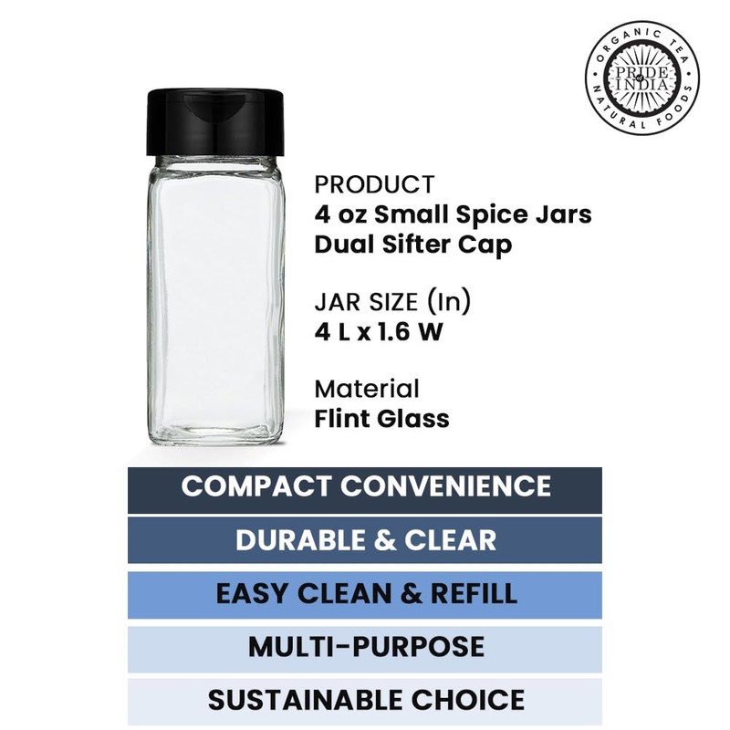 Clear Plastic Spice Jars w/Sifter Caps (Food Grade - BPA