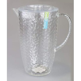 "Bello" Clear Plastic Pitcher with Lid Great for Outdoor Dining, Picnics & BBQ's