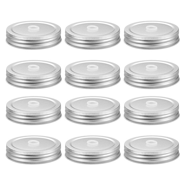 sourcing map 12 Pcs Regular Mouth Mason Jar Lids with