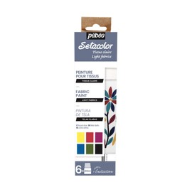 Pébéo - Fabric Paints Starter Set - Light Fabrics - 6 x 20 ml