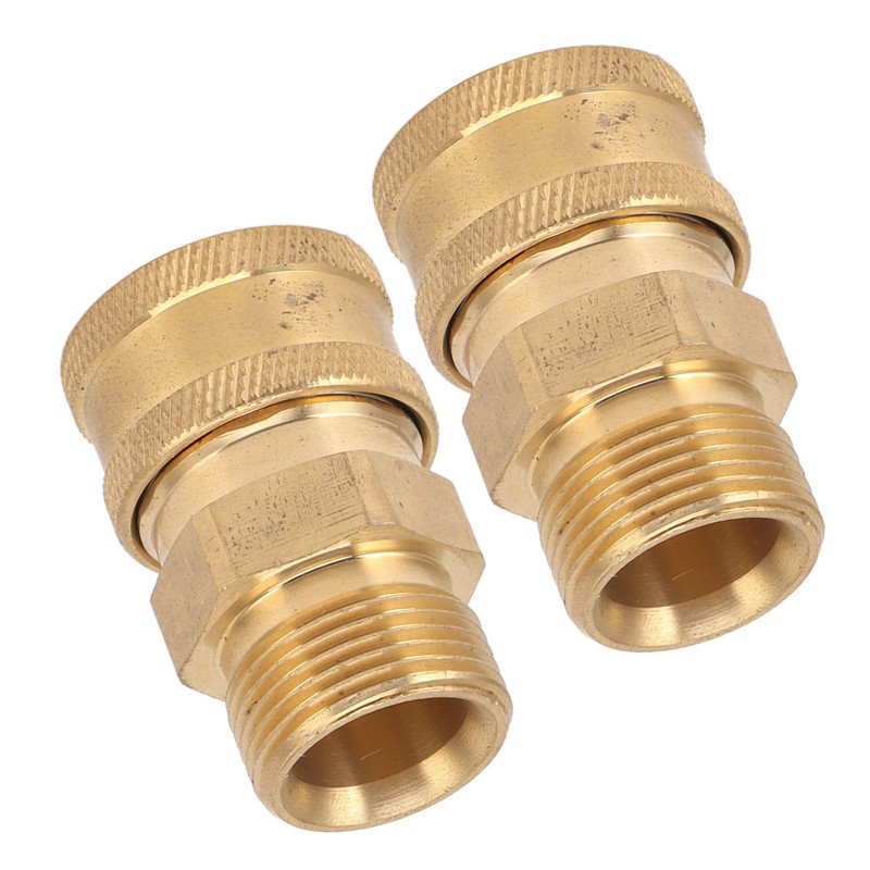 2Pcs Pure Copper M22 High Pressure Washer Fitting Adapter 3/8