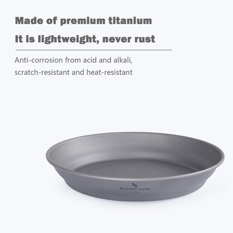 Boundless Voyage Ultralight Titanium Dish with Carry Bag Outdoor Camping