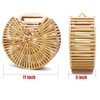 Fashion Bamboo Handbag Handmade Woven Beach bag for Womens