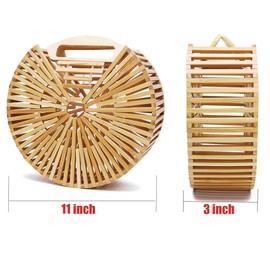 Fashion Bamboo Handbag Handmade Woven Beach bag for Womens