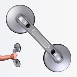 DAREN MEDICAL Shower Handle Shower Grab Bars for Bathtubs and Showers,Strong Hold Suction Cup Grip Grab,Bath Handle Heavy Duty Grab Bars for Handicap Elderly Seniors Bathroom（Silver Grey）