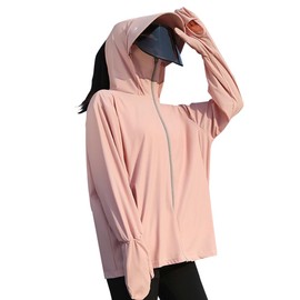 QUNCHAORI Women's Rash Guard, UV Protection, Hoodie, Sun Protection Gloves, Hooded, Cooling Feel, UPF 50+, Cooling Material, Sun Protection Clothing, UV Protection, Sunburn Protection, Long Sleeve,